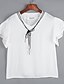 billige T-shirts til kvinde-V-hals Dame - Ensfarvet Drapering Simple I-byen-tøj T-shirt