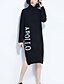 cheap Women&#039;s Sweaters-Women&#039;s Holiday / Going out / Casual / Daily Simple / Street chic Split Patchwork Long Sleeve Regular Pullover, Turtleneck Spring / Winter Cotton Black