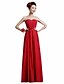 cheap Bridesmaid Dresses-A-Line One Shoulder Ankle Length Chiffon Bridesmaid Dress with Sash / Ribbon / Pleats / Flower