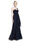 cheap Bridesmaid Dresses-Sheath / Column One Shoulder Floor Length Chiffon Bridesmaid Dress with Criss Cross / Ruffles