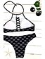 billige Bikinier-Dame Grime Svart forms Cheeky Bikini Badetøy Badedrakt - Geometrisk Trykt mønster S M L Svart / Sexy
