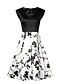 preiswerte Damenkleider-Damen Hülle Kleid Punkt Blumen Geometrisch Knielang Quadratischer Ausschnitt