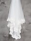 cheap Wedding Veils-Two-tier Lace Applique Edge / Scalloped Edge Wedding Veil Blusher Veils / Fingertip Veils with Ruched / Sequin / Ruffles Lace / Tulle / Classic