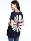 billiga T-shirts för damer-Tryck Kortärmad T-shirt Kvinnors Rund hals Rayon