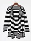 cheap Women&#039;s Sweaters-Women&#039;s Fine Stripe Classical Stripe Irregular Long Sleeve Loose Cardigan More Ways