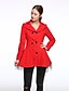 cheap Women&#039;s Coats &amp; Trench Coats-Women&#039;s Coat Shirt Collar Long Sleeve Black / Red / Blue M / L / XL