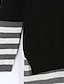 billiga Damtröjor-Women&#039;s Daily Sophisticated Striped Long Sleeve Long Pullover, Round Neck Fall Cotton Black / Fuchsia / Orange S / M / L / Bodycon