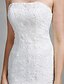 cheap Wedding Dresses-Mermaid / Trumpet Strapless Court Train Lace / Satin Made-To-Measure Wedding Dresses with Lace by LAN TING BRIDE®