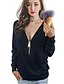 abordables Top femme grande taille-Femme T shirt Tee Couleur Pleine Col V Rose Bleu Noir Grande Taille du quotidien Fin de semaine Vêtement Tenue Coton / L&#039;hiver / Manches Longues / Sexy