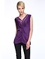 abordables Top pour femme-Femme Tee-shirt Couleur Pleine Dentelle Noeud Hauts Coton simple Rétro Vintage Noir Violet Fuchsia