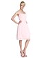 cheap Bridesmaid Dresses-Ball Gown / A-Line Strapless Knee Length Chiffon Bridesmaid Dress with Ruched / Draping / Open Back