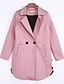 billige Kåper og trenchcoats-Lang Peacoats Langermet Gul / Rød / Rosa