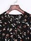 cheap Women&#039;s Blouses &amp; Shirts-Women&#039;s Daily Street chic Spring Fall Blouse,Print V Neck Long Sleeves Polyester Medium
