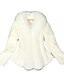 Χαμηλού Κόστους Women&#039;s Coats &amp; Trench Coats-Women&#039;s Casual/Daily Simple Fur Coat,Solid Cowl Long Sleeve Winter White / Black Fox Fur Thick
