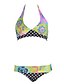 voordelige Bikini&#039;s-Dames Boho Bloemen Boho Halter Paars Cheeky Bikini Zwemkleding Zwempak - Polka dot Bloemen Print S M L Paars / Sexy