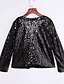 cheap Women&#039;s Blazer&amp;Suits-Women&#039;s Sequin Daily / Party/Cocktail Sexy / Street chic / Punk &amp; Gothic Spring / Fall BlazerSolid Round Neck