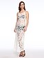 Недорогие Длинные платья-Women&#039;s Lace Sexy Bodycon Lace Cute Maxi Plus Sizes Inelastic Sleeveless Dress (Lace)