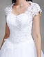 baratos Vestidos de Casamento-Vestidos de noiva De Baile Rainha Ana Manga Curta Longo Renda Vestidos de noiva Com Miçangas Apliques 2023