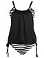 cheap One-piece swimsuits-Women&#039;s Plus Size Sports Multi-piece Swimsuit Cut Out Striped Strap Swimwear Bathing Suits Black Blue Dark Blue Gray / Sexy