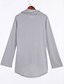 baratos T-Shirts de mulher-Mulheres Camiseta Moda de Rua Franzido, Sólido Cinzento / Primavera / Outono
