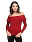 cheap Women&#039;s Sweaters-Women&#039;s Off The Shoulder|Ruffle Fashion All Match Solid Pullover,Casual/Work Long Sleeve Ruffle