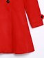 billige Frakker og trenchcoats til kvinder-Høj krave Langærmet Medium Dame Rød Gul Ensfarvet Vinter Gade Afslappet/Hverdag Pea Frakker,Uld Bomuld