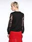 cheap Women&#039;s Blouses &amp; Shirts-Women&#039;s Embroidery Solid Red / Black Blouse,Round Neck Long Sleeve