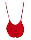 preiswerte Einteilige Badeanzüge-Damen solide Halter Rot Weiß Schwarz Einteiler Bademode Badeanzug - Solide S M L Rot