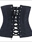 abordables Corsets-Corset Femme Noir Capitale Spandex Serre Taille Crochet Lacet Jacquard