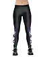 billige Leggings-Dame Daglig Store størrelser Sporty Tights Paisly Trykt mønster Medium Midje Svart S M L / Skinny