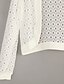 billige damesweaters-Simpel Normal Cardigan Ensfarvet,Hvid / Sort Rund hals Langærmet Nylon Forår Medium Uelastisk