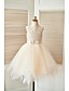 cheap Flower Girl Dresses-A-Line Knee Length Flower Girl Dress Pageant &amp; Performance Cute Prom Dress Lace with Sash / Ribbon Fit 3-16 Years