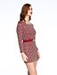 cheap Plus Size Dresses-Women&#039;s Casual / Day Print Sheath Dress , Round Neck Mini Polyester