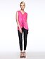 abordables Top pour femme-Femme Tee-shirt Couleur Pleine Dentelle Noeud Hauts Coton simple Rétro Vintage Noir Violet Fuchsia