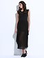 cheap Women&#039;s Dresses-Women&#039;s Party Street chic Maxi Sheath Lace Skater Dress - Solid Colored Pleated Summer Black M L XL