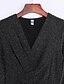billige damesweaters-Dame I-byen-tøj Gade Ensfarvet Langærmet Plusstørrelser Normal Cardigan, V-hals Efterår Sort / Vin / Marineblå S / M / L