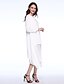 cheap Women&#039;s Dresses-Women&#039;s Daily Chinoiserie Loose / Swing Dress - Solid Colored Layered V Neck Spring Cotton White Yellow Red M L XL