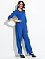 cheap Women&#039;s Jumpsuits &amp; Rompers-Women&#039;s Backless Party Black Red Navy Blue Jumpsuit Onesie, Solid Colored Backless S M L 3/4 Length Sleeve Spring Fall