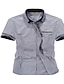 preiswerte Herrenhemden-Herren Solide Einfach Lässig/Alltäglich Hemd,Stehkragen Kurzarm Blau Weiß Braun Grau Baumwolle Mittel