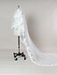 cheap Wedding Veils-One-tier Lace Applique Edge / Scalloped Edge Wedding Veil Fingertip Veils / Chapel Veils / Cathedral Veils with Ruched / Appliques Lace / Tulle / Drop Veil