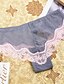 cheap Panties-Women&#039;s Mesh Lace Sexy Brief Patchwork Mid Waist Wine Royal Blue Black M L XL