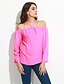 preiswerte Blusen und Hemden für Damen-Damen Alltag Bluse Solide Langarm Oberteile Street Schick Halter Schwarz Fuchsia Hellblau / Ausgehen