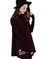 preiswerte Damen Pullover-Damen Lässig / Alltäglich Einfach Druck Langarm Lang Pullover Pullover Jumper, Rollkragen Herbst / Winter Wein / Schwarz / Rosa