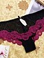 cheap Panties-Women&#039;s Mesh Lace Sexy Brief Patchwork Mid Waist Wine Royal Blue Black M L XL