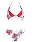 baratos Bikini-Mulheres Nadador Vermelho Cavado Biquíni Roupa de Banho - Floral Estampado M L XL / Com Bojo / Sexy