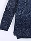 preiswerte Damen Pullover-Lang Strickjacke Einfach Druck Blau Rot Rollkragen Langarm Baumwolle Winter Mittel Mikro-elastisch