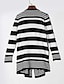 cheap Women&#039;s Sweaters-Women&#039;s Fine Stripe Classical Stripe Irregular Long Sleeve Loose Cardigan More Ways