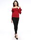 cheap Women&#039;s Sweaters-Women&#039;s Off The Shoulder|Ruffle Fashion All Match Solid Pullover,Casual/Work Long Sleeve Ruffle