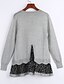 זול סוודרים לנשים-בז&#039; / אפור / ורוד צווארון עגול סתיו / חורף כותנה, סוודר רגיל שרוול ארוך אחיד / טלאים ליציאה בגדי ריקוד נשים