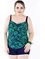 cheap Plus Size Swimwear-Women&#039;s Swimwear Tankini Plus Size Swimsuit Print Floral Light Green Navy Blue Green Strap Bathing Suits